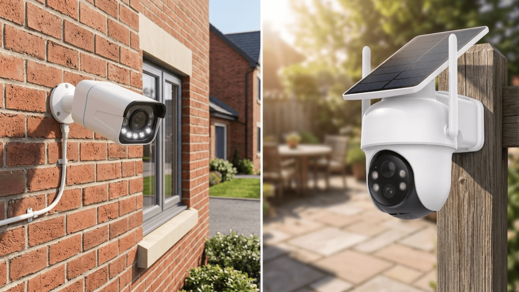 caméra de surveillance filaire contre le sans fil